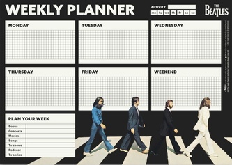 Stolní plánovací A4 podložka na stůl The Beatles (29,7 x 21 cm)