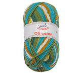 Příze OLI COLOR - tyrkysová, zelená, hnědá - 100g / 210 m