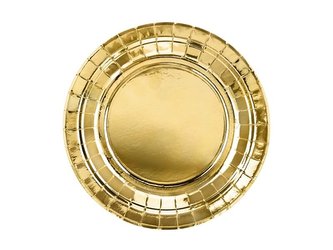 Papírové talířky metalické zlaté 18 cm - 6 ks
