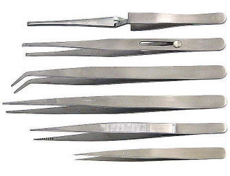 Ocelové pinzety sada 6ks