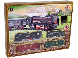 Vlaková souprava, na baterie, se světlem, 19 ks, 32,5 x 4,5 x 24,5 cm