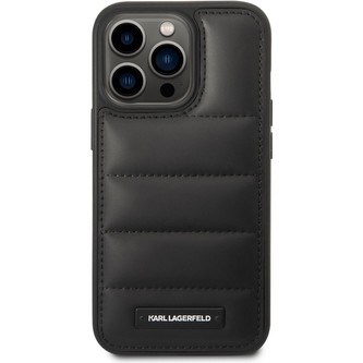 Karl Lagerfeld Quilted Puffy Metal Logo kryt iPhone 14 Pro Max černý