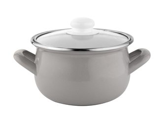 HRNEC SMALTOVANÝ PYZA S POKLIČKOU 16CM 2,2L CAPRI SVĚTLE ŠEDÝ