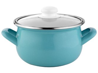 HRNEC SMALTOVANÝ PYZA S POKLIČKOU 22CM 5,3L CAPRI MODRÝ