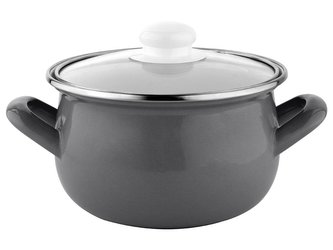 HRNEC SMALTOVANÝ PYZA S POKLIČKOU 22CM 5,3L CAPRI ŠEDÝ