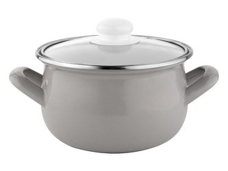 HRNEC SMALTOVANÝ PYZA S POKLIČKOU 20CM 4,2L CAPRI SVĚTLE ŠEDÝ