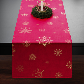 Ubrus - běhoun na stůl SNOWFLAKE červená 40x160 cm Mybesthome