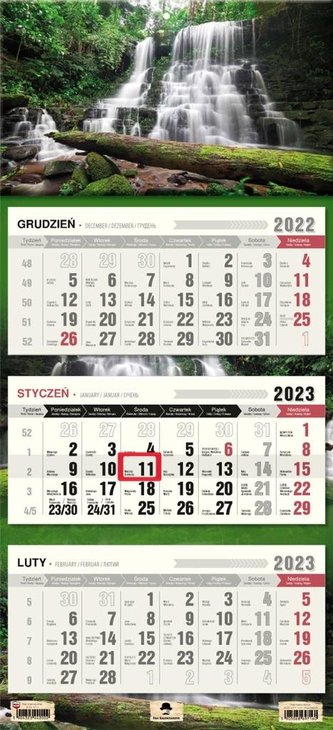 Kalendarz 2023 trójdzielny płaska główka Tajlandia