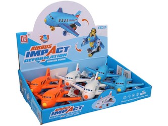 Robot - letadlo, měnící se, na setrvačník,  11,5 x 13 x7 cm