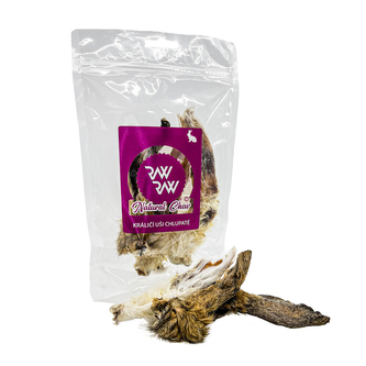 RAW RAW Natural Chew Králičí uši chlupaté 6ks