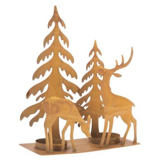 Kovový svícen - sobíci v lese, 6/24