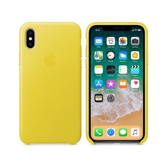 Apple kožené pouzdro iPhone X jarně žluté