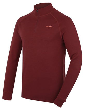 Pánská merino mikina Aron Zip M bordo - XXL