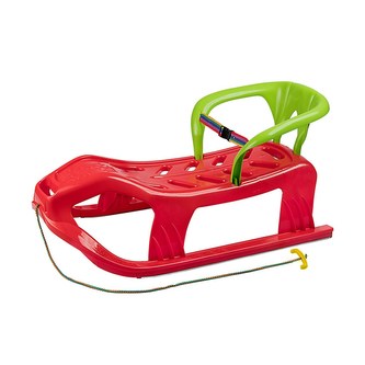 Plastové sáňky s opěradlem Baby Mix SNOW STAR červené