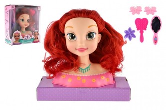 Česací hlava velká zrzavá s doplňky v krabici 22x24x11cm Česací hlava velká zrzavá s doplňky v krabici 22x24x11cm