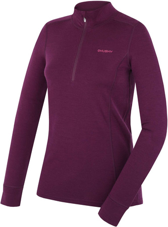 Dámská merino mikina Aron Zip L deep magenta - S