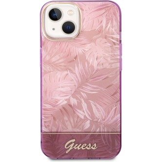 Guess PC/TPU Jungle kryt iPhone 14 růžový