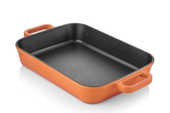 Litinový pekáč 40x26cm oranžový - Silver