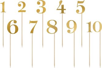 Ozdoba na dort - číslice zlaté 11 ks - PartyDeco