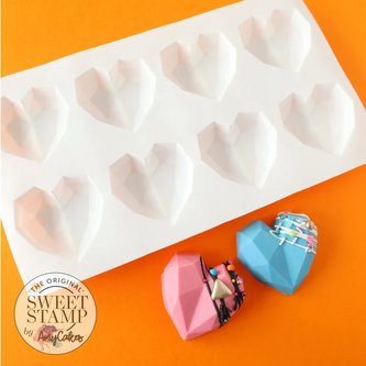 Silikonová forma na mini srdce Geometric Heart - Sweet Stamp