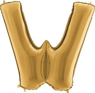 Foliové písmeno W zlaté 102 cm