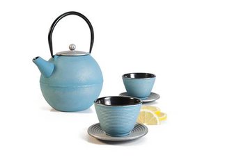 Dárková sada litinové konvičky Soho 1l + 2 šálky s talířky - Ibili