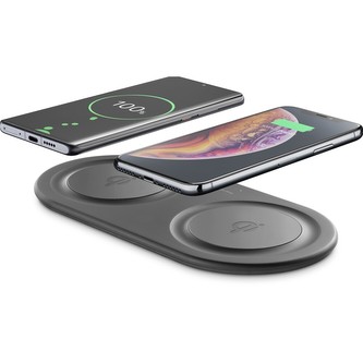 Cellularline Wireless Fast Charger Dual bezdrátová nabíjecí stanice 2x10W, černá