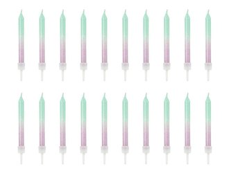 Svíčky na dort 6cm Ombre 20ks - PartyDeco