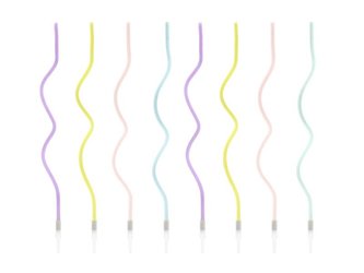 Svíčky zakroucené barevné 14 cm - 8 ks