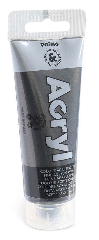 Akrylová barva PRIMO METALLIC, 75ml, černá, tuba
