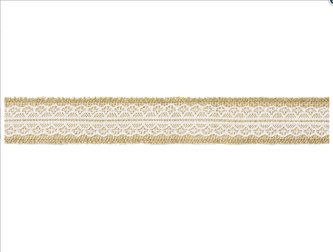 Jutová stuha s krajkou 4x500cm - PartyDeco