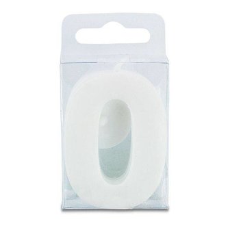 Svíčka ve tvaru číslice 0 - mini, bílá - Stadter