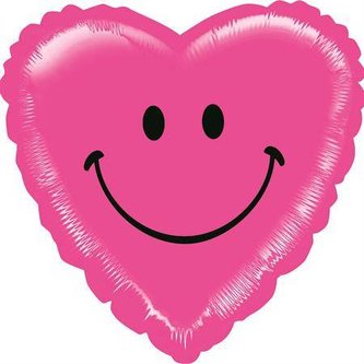Nafukovací balónek růžové srdce smile 53cm - Grabo