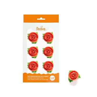 Cukrová dekorace růže 6ks 33g - Decora