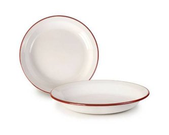 Smaltovaný tác hluboký červeno bílý 32cm - Ibili