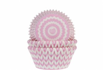 Košíčky na muffiny CHEVRON růžovo-bílé 50ks