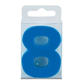 Svíčka ve tvaru číslice 8 - mini, modrá - Stadter