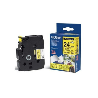 Brother TZ-FX651 / TZe-FX651, 24mm x 8m, černý tisk/žlutý podklad, originální páska