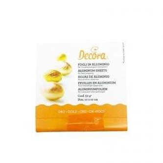 Fólie pro balení čokolád - zlatá 10x10cm 150ks - Decora