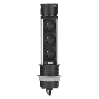 Zásuvkový blok SOLIGHT PP125USBC-B
