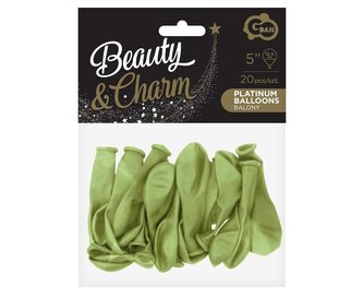 Balony Beauty&Charm platynowe oliwkowe 20szt