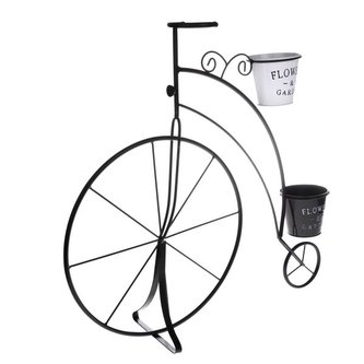 Kovové kolo květináč - černé, bílé, 0/6