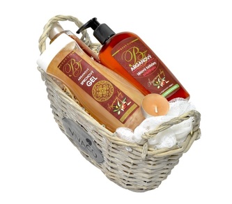 Vivaco Dárková sada kosmetiky s arganovým olejem v proutěném košíku