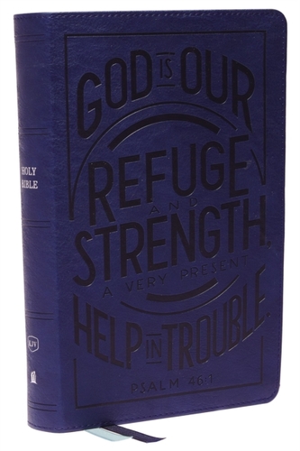 KJV, Personal Size Reference Bible, Verse Art Cover Collection, Leathersoft, Blue, Red Letter, Thumb Indexed, Comfort Pr