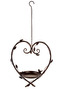 Krmítko pro ptáčky ve tvaru srdce, kovová zahradní dekorace k pověšení.