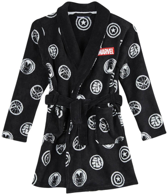 Dětský župan Marvel|Avengers: Heroes Icon Logo (12 let) černý polyester