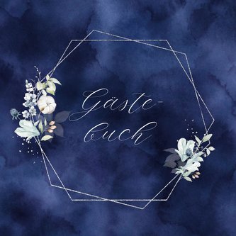 Blaues Gästebuch mit weißen Seiten