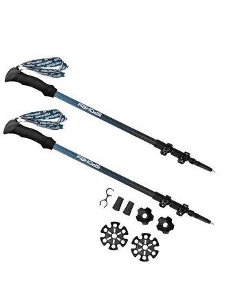 Spokey - CARBON Trekingové hole karbonové 3-dílné černo-modré