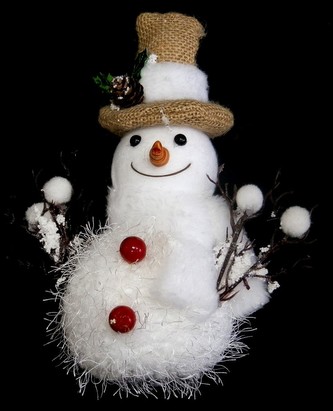 Dekorace SNĚHULÁK 22x9 cm