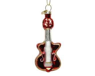 Ozdoba KYTARA sklo 9x4 cm